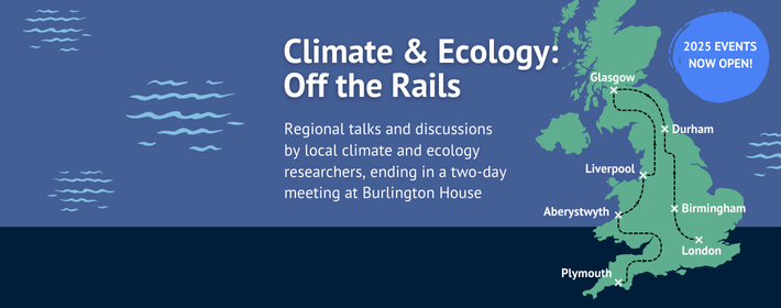 Climate and Ecology: Off the Rails event series graphic